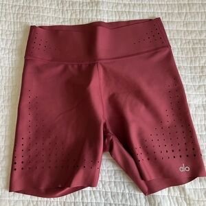 ALO Yoga Women's Burgundy Bike Shorts